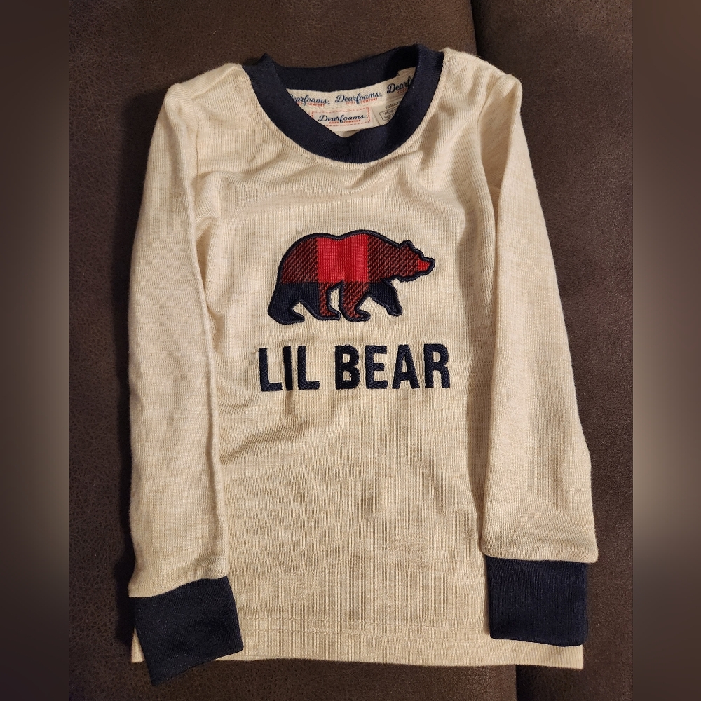 Dearfoams Lil Bear Kids Shirt - Cream and Black
